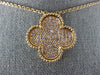 LARGE 1.04CT LIGHT PINK DIAMOND 18KT ROSE GOLD 3D 4 LEAF CLOVER LOVE NECKLACE