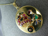 ANTIQUE 10.15CT DIAMOND & AAA GEM 14KT YELLOW GOLD 3D CIRCULAR FUN PENDANT #1971