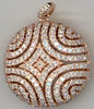 LARGE 1.53CT DIAMOND 14KT ROSE GOLD CIRCULAR OPEN FILIGREE FUN FLOATING PENDANT