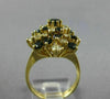 ESTATE WIDE 2.0CT DIAMOND & AAA SAPPHIRE 14KT YELLOW GOLD SWIRL FLOWER LOVE RING