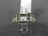 ESTATE .60CT DIAMOND 14KT WHITE GOLD 3D SQUARE SEMI MOUNT ENGAGEMENT RING #2420