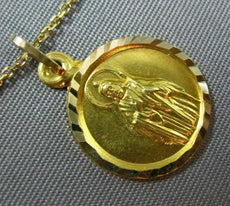 ANTIQUE 14KT YELLOW GOLD 3D HANDCRAFTED CIRCULAR CHRIST RELIGIOUS PENDANT #25001