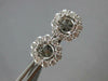 LARGE 1.11CT DIAMOND 18KT WHITE GOLD 3D CLASSIC FLOWER SEMI MOUNT STUD EARRINGS