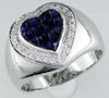 Estate 2.10Ct Diamond & AAA Sapphire 14Kt White Gold 3D Princess & Round Invisible Ring
