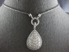 EXTRA LARGE 2.97CT DIAMOND 14KT WHITE GOLD LOVE KNOT TEAR DROP LARIAT NECKLACE