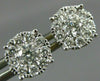 LARGE 1.0CT DIAMOND 14KT 2 TONE GOLD ROUND SOLITAIRE HALO CLUSTER STUD EARRINGS