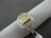 ESTATE 2.04CT GIA FANCY YELLOW DIAMOND 18K TWO TONE GOLD 3 STONE ENGAGEMENT RING