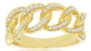 .33CT DIAMOND 14K YELLOW GOLD 3D LINK LOVE KNOT SEMI ETERNITY ANNIVERSARY RING