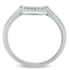 ESTATE .09CT DIAMOND 14K WHITE GOLD ROUND SEMI CIRCULAR WEDDING ANNIVERSARY RING