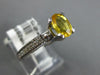 1.55CT DIAMOND & AAA YELLOW SAPPHIRE 14K WHITE GOLD OVAL & ROUND ENGAGEMENT RING