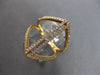 ESTATE LARGE .34CT DIAMOND 18KT ROSE GOLD 3D DOUBLE BAR TRIANGULAR FUN LOVE RING