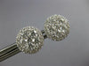 ESTATE LARGE 1.13CT DIAMOND 18KT WHITE GOLD 3D CLUSTER FLOWER HALO STUD EARRINGS