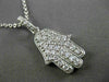 ESTATE .70CT DIAMOND 14KT WHITE GOLD CHAMSA HAND OF GOD FLOATING PENDANT #24469