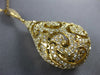 EXTRA LARGE 2.16CT DIAMOND 18KT YELLOW GOLD OPEN FILIGREE TEAR DROP FUN PENDANT