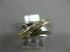 ESTATE LARGE .33CT DIAMOND 14KT WHITE & YELLOW GOLD 3D MULTI WAVE CHANNEL RING