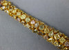 WIDE 25.2CT MULTI COLOR DIAMOND 18KT YELLOW GOLD GRADUATING LOVE TENNIS BRACELET