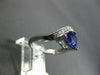 ESTATE WIDE 1.68CT DIAMOND & AAA TANZANITE 14K WHITE GOLD 3D TRILLION RING #2454