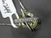 5.88CT DIAMOND & AAA GREEN AMETHYST 14KT WHITE GOLD OVAL X LOVE FLOATING PENDANT