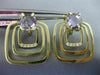 ESTATE 4.16CT DIAMOND & AAA AMETHYST 14K YELLOW GOLD 3D SQUARE HANGING EARRINGS