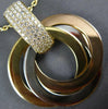 ESTATE LARGE .73CT DIAMOND 18KT TRI COLOR GOLD CIRCLE OF LIFE TRINITY PENDANT