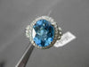 ESTATE 3.53CTW DIAMOND & AAA EXTRA FACET BLUE TOPAZ 14KT WHITE GOLD OVAL RING
