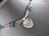 LARGE & LONG AAA MULTI GEM 925 SILVER FILIGREE HEART BY THE YARD NECKLACE #28012
