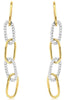 .33CT DIAMOND 14KT 2 TONE GOLD ROUND OVAL LINK BY THE YARD FUN HANGING EARRINGS