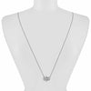ESTATE 0.15CT DIAMOND 14KT WHITE GOLD 3D CHAMSA HAMSA SIDEWAY LUCKY NECKLACE