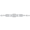 LARGE 2.25CT DIAMOND 18KT WHITE GOLD ROUND & BAGUETTE CLUSTER LOVE KNOT BRACELET
