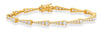 ESTATE 3.02CT DIAMOND 14K YELLOW GOLD 3D TRIANGULAR ETERNITY FUN TENNIS BRACELET