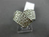 ESTATE LARGE 1.0CT DIAMOND 14KT WHITE GOLD 3D CRISS CROSS MULTI ROW V SHAPE RING