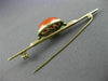 ANTIQUE LARGE AAA ROUND CORAL 14K YELLOW GOLD 3D CLASSIC SPACE PIN BROOCH #26075