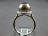 WIDE .44CT DIAMOND & AAA TAHITIAN PEARL 14K WHITE GOLD 3D CLASSIC SOLITAIRE RING