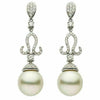 ESTATE LARGE 1.04CT DIAMOND & SOUTH SEA PEARL 18KT WHITE GOLD TEAR DROP EARRINGS