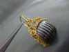 ESTATE LARGE .30CT DIAMOND 14K BLACK & YELLOW GOLD BASKET WOVEN HANGING EARRINGS