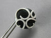 LARGE .60CT DIAMOND & AAA ONYX 14K WHITE GOLD CIRCULAR FILIGREE HANGING EARRINGS