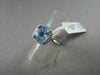 ESTATE WIDE SQUARE AAA BLUE TOPAZ & DIAMOND 4.39CTW 14KT WHITE GOLD RING