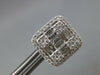 LARGE 2.45CT DIAMOND 18KT WHITE GOLD 3D ROUND & BAGUETTE INVISIBLE STUD EARRINGS