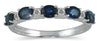 1.04CT DIAMOND & AAA SAPPHIRE 14KT WHITE GOLD 3D ROUND & OVAL ANNIVERSARY RING