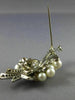 ANTIQUE LARGE 1.50CT OLD MINE DIAMOND & AAA PEARL PLATINUM 3D BROOCH PIN 23635