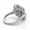 EXTRA LARGE 1.65CT DIAMOND 18KT WHITE GOLD 3D ROUND & BAGUETTE FLOWER CROWN RING