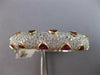 12.99CT DIAMOND & AAA RUBY 18K 2 TONE GOLD TRILLION & ROUND CUFF BANGLE BRACELET