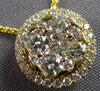 ESTATE .74CT DIAMOND 18KT YELLOW GOLD ROUND FLOWER CLUSTER HALO FLOATING PENDANT