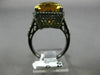 ESTATE LARGE 6.41CT DIAMOND & AAA CITRINE 14KT BLACK GOLD HALO FILIGREE FUN RING