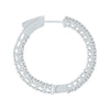 2.0CT DIAMOND 14KT WHITE GOLD 3D CLASSIC ROUND INSIDE OUT HOOP HANGING EARRINGS