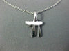 ESTATE SMALL 14KT WHITE GOLD 3D HANDCRAFTED CHAI PENDANT #530