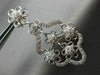 ESTATE LARGE 1.26CT DIAMOND 18K WHITE GOLD FILIGREE FLOWER STAR HANGING EARRINGS