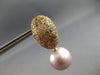ESTATE LARGE 2.50CT AAA SAPPHIRE & PINK SOUTH SEA PEARL 18KT ROSE GOLD HANGING EARRINGS