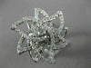 ESTATE LARGE 1.26CT ROUND DIAMOND 18K WHITE GOLD 3D CLASSIC FLOWER STAR FUN RING