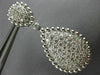 ESTATE LARGE 2.94CT DIAMOND 14K WHITE GOLD 3D CLUSTER TEAR DROP HANGING EARRINGS